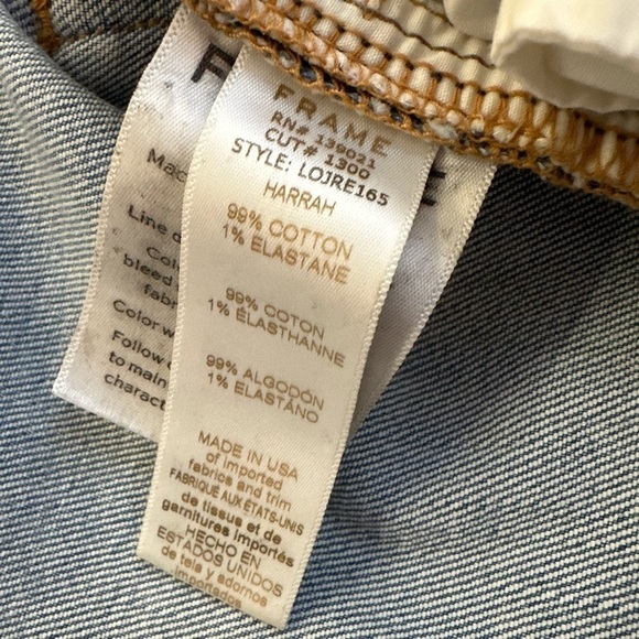 FRAME Denim Le Original Harrah Distressed Straight Leg High Waist Cropped Jean - Picture 7 of 8